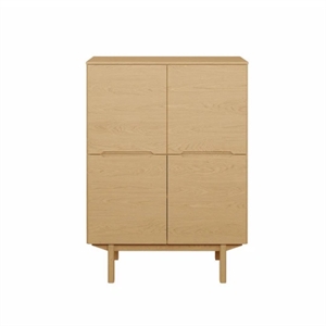 Skovby SM308 Høj skænk - Egefinér naturolie - Mål: 98 x 135 x 41 cm.